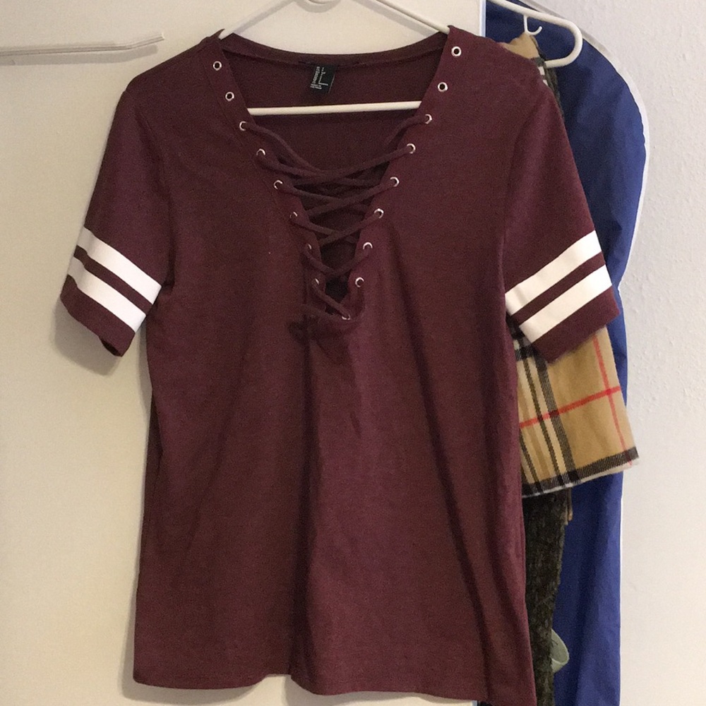 Forever 21 lace up shirt